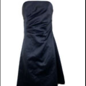 Robin Jordan Black Satin Strapless Cocktail Dress